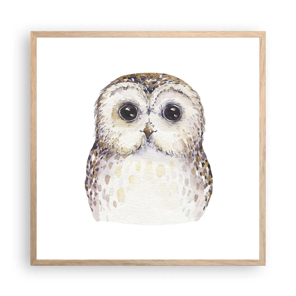 Affiche dans un chêne clair - Poster - Regarde-moi dans les yeux - 60x60 cm