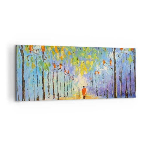 Impression sur toile - Image sur toile - Chant nocturne de la pluie - 100x40 cm