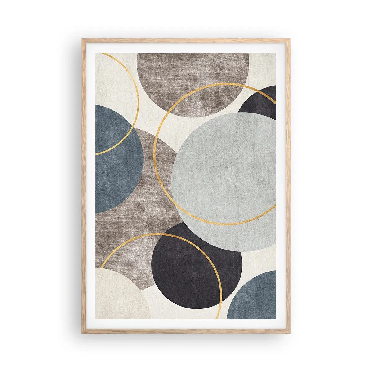 Affiche dans un chêne clair - Poster - Cercles sur cercles - 70x100 cm