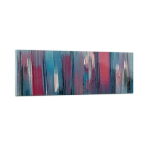 Impression sur verre - Image sur verre - Composition verticale en bleu et rouge - 90x30 cm