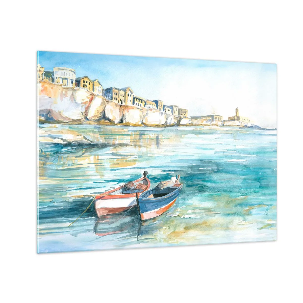 Impression sur verre - Image sur verre - Paysage dans l'azur - 70x50 cm