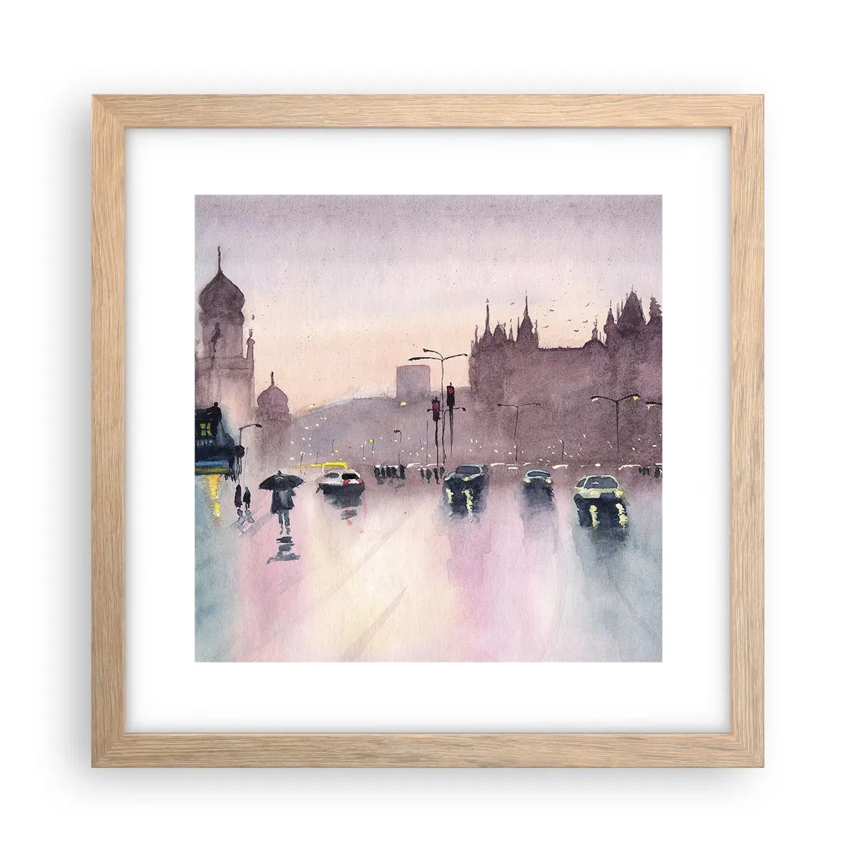 Affiche dans un chêne clair - Poster - Dans une brume pluvieuse - 30x30 cm