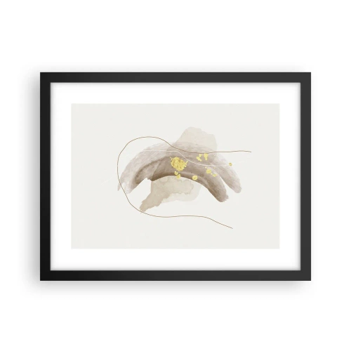 Affiche dans un cadre noir - Poster - rencontré dans l'espace - 40x30 cm