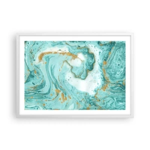 Affiche dans un cadre blanc - Poster - Sous la grande vague de l'ère Edo - 70x50 cm