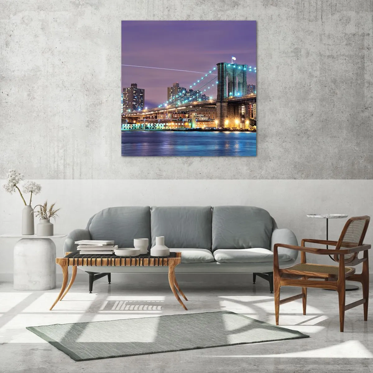 Impression sur verre - Image sur verre - Depuis de nombreuses années le pont de Brooklyn - 40x40 cm