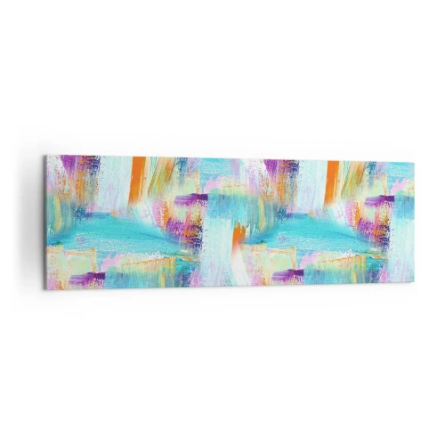 Impression sur toile - Image sur toile - Abstraction colorée avec des coups de pinceau dynamiques - 160x50cm - Labyrinthe reluisant - Décoration murale moderne pour le salon et la chambre ARTTOR