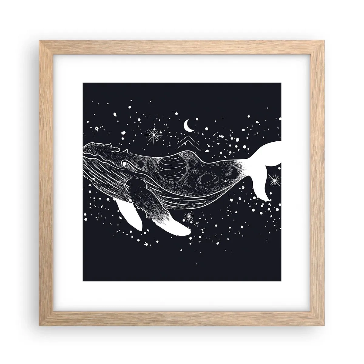 Affiche dans un chêne clair - Poster - Dans l'océan de l'univers - 30x30 cm
