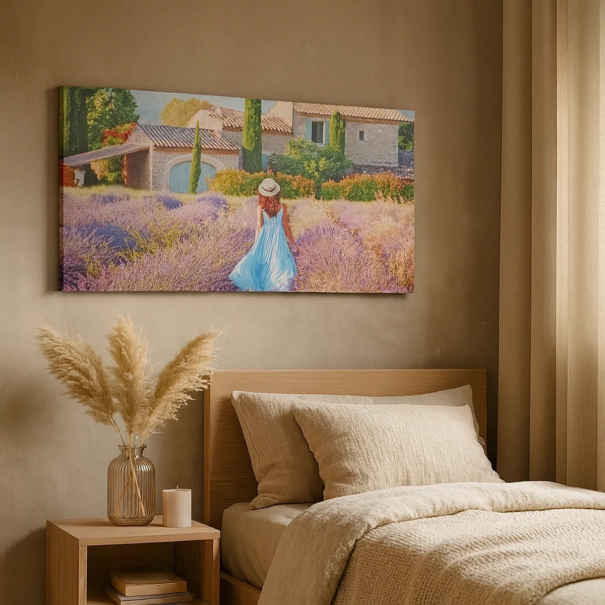 Impression sur toile - Image sur toile - Fille de la lavande - 30x30 cm