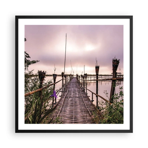 Affiche dans un cadre noir - Poster - Le silence et le calme d'Asie - 60x60 cm