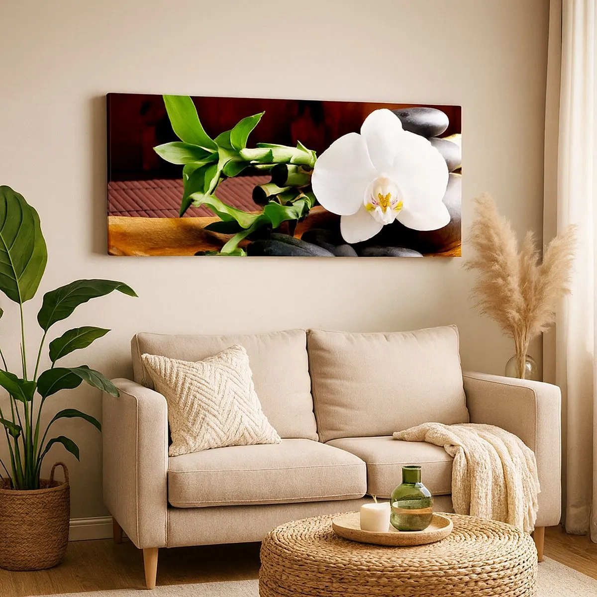 Impression sur toile - Image sur toile - Cédez au contact de la nature - 100x40 cm
