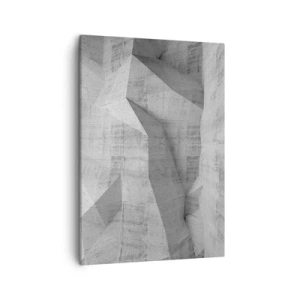 Impression sur toile - Image sur toile - Formes géométriques en béton en gris - 50x70cm - Un vrai challenge - Décoration murale moderne pour le salon et la chambre ARTTOR