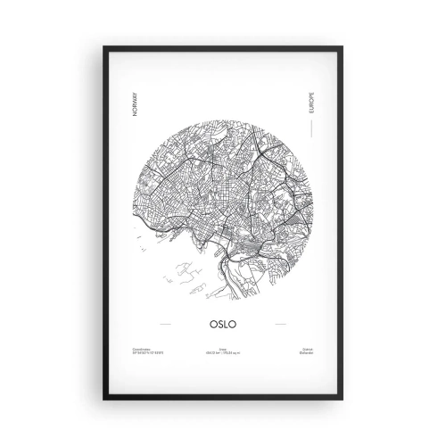 Affiche dans un cadre noir - Poster - Anatomie d’Oslo - 61x91 cm