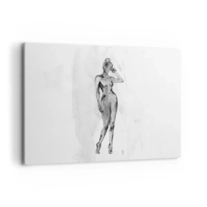Impression sur toile - Image sur toile - Croquis d'une silhouette de femme en nuances de gris - 100x70cm - Etude de l'idéal de la féminité - Décoration murale moderne pour le salon et la chambre ARTTOR