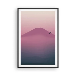 Affiche dans un cadre noir - Poster - Des pèlerins au dessus des nuages - 61x91 cm