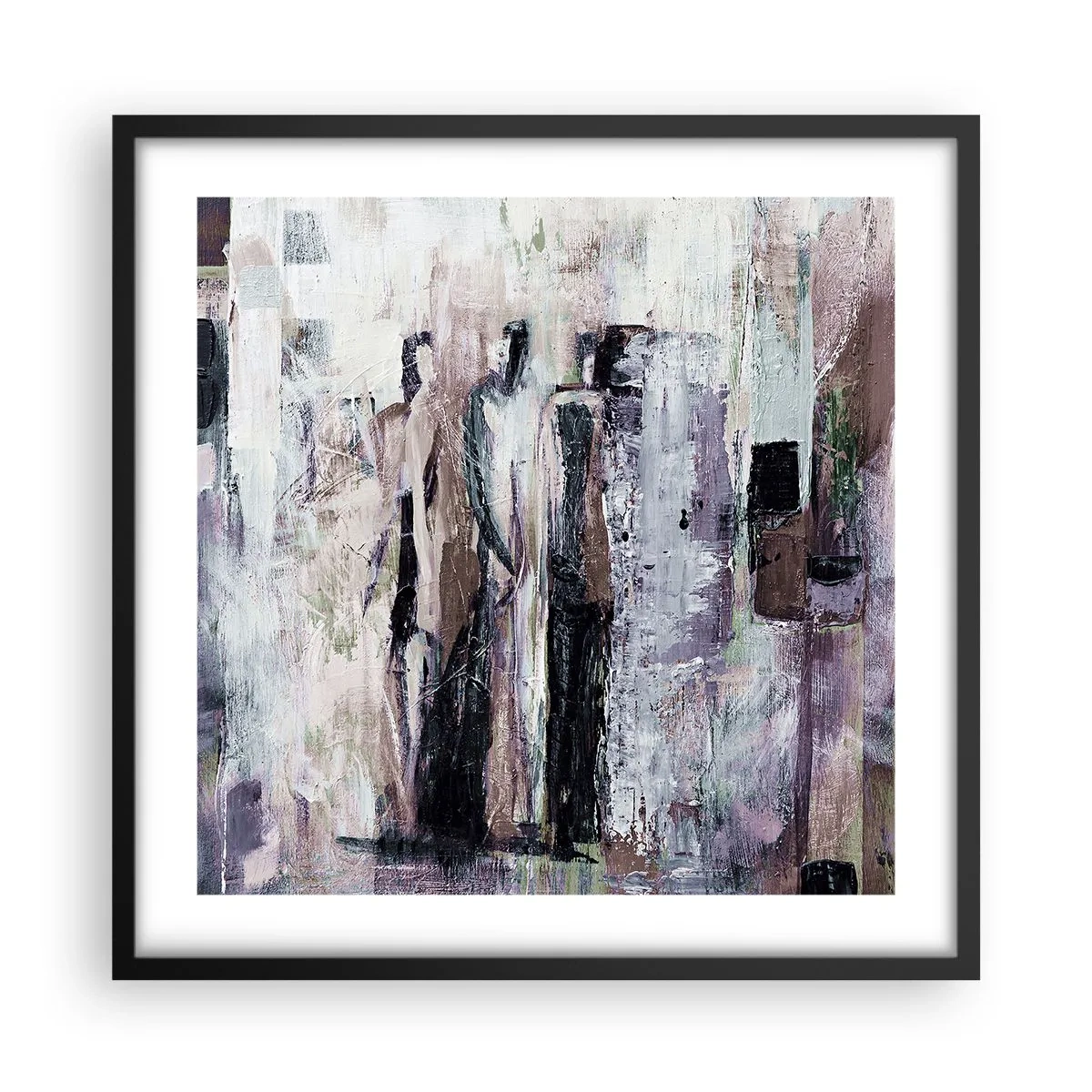 Affiche dans un cadre noir - Poster - Les trois mystérieux - 50x50 cm