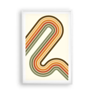 Affiche dans un cadre blanc - Poster - En zig zag vers le but - 61x91 cm