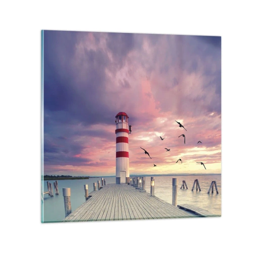 Impression sur verre - Image sur verre - C'est l'heure d'aller au port - 40x40 cm