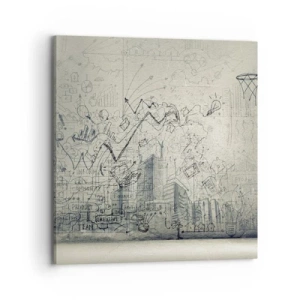 Impression sur toile - Image sur toile - Ma vie fantastique en ville - 70x70 cm