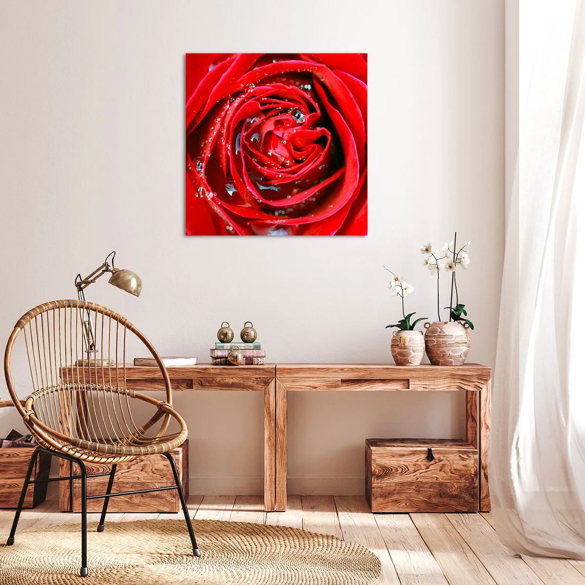 Impression sur toile - Image sur toile - Dans les gouttes de rosée - 50x50 cm