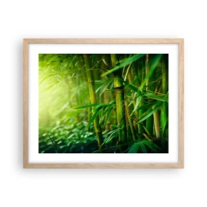 Affiche dans un chêne clair - Poster - Apprenez à connaître le vert lui-même - 50x40 cm