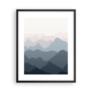 Affiche dans un cadre noir - Poster - Vagues de montagnes - 40x50 cm