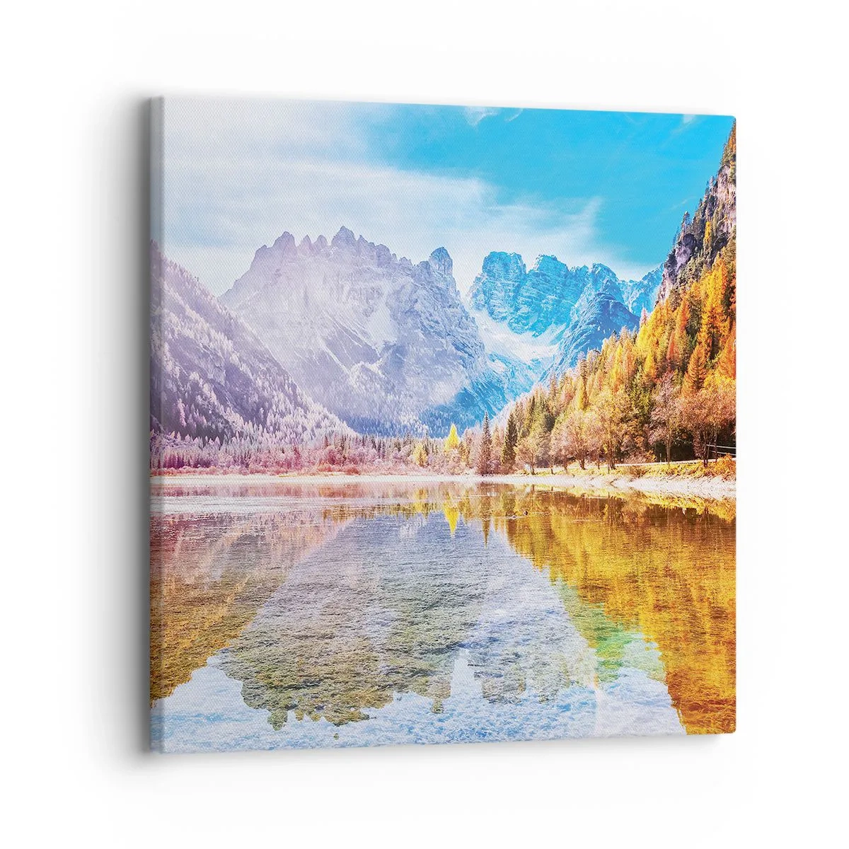 Impression sur toile - Image sur toile - C'est déjà le printemps à la montagne - 30x30 cm