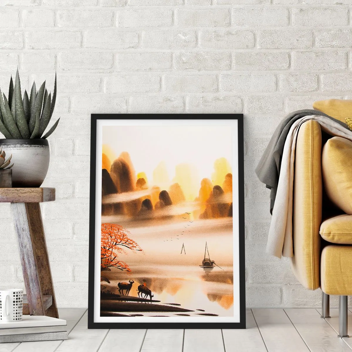 Affiche dans un cadre noir - Poster - Plus loin que l'Extrême-Orient - 61x91 cm