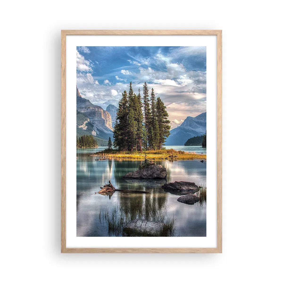 Affiche dans un chêne clair - Poster - Sous les grandes eaux claires - 50x70 cm