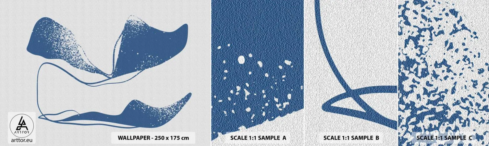 Échantillon de Papier Peint Autocollant Deluxe Sticker - Abstraction ailée - Minimalisme, Abstraction, Morceau - 100x30 cm