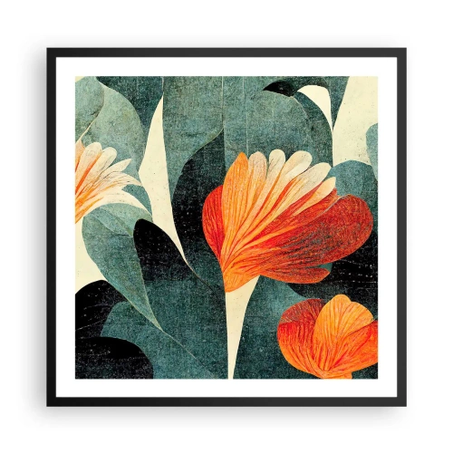 Affiche dans un cadre noir - Poster - La chaleur des tropiques et la fraîcheur de la verdure - 60x60 cm