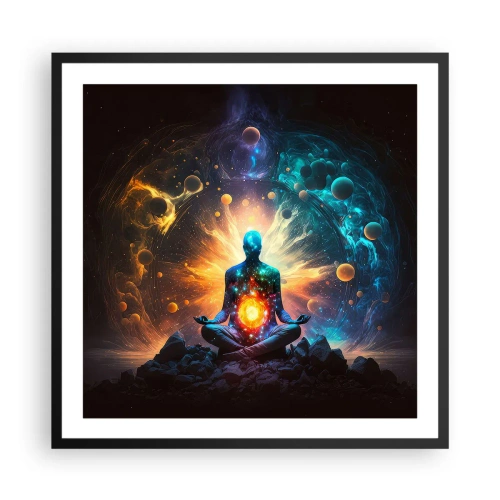 Affiche dans un cadre noir - Poster - Paix cosmique - 60x60 cm