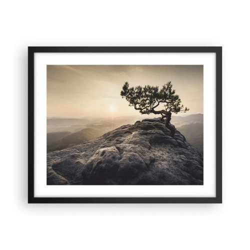 Affiche dans un cadre noir - Poster - La vie gagne toujours - 50x40 cm