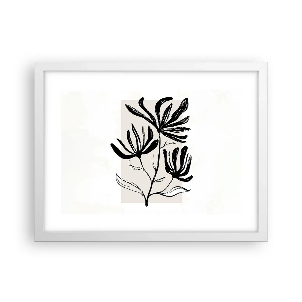 Affiche dans un cadre blanc - Poster - Esquisse pour l'herbier - 40x30 cm