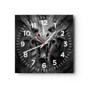 Horloge murale - Pendule murale - Un dragon imaginaire grisâtre - 40x40 cm