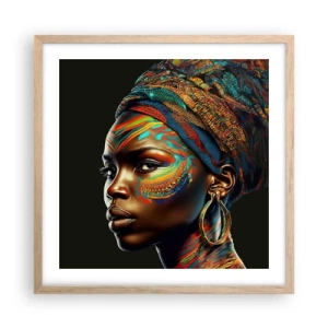 Affiche dans un chêne clair - Poster - reine africaine - 50x50 cm