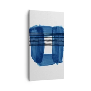 Impression sur toile - Image sur toile - Composition noire-bleue - 55x100 cm