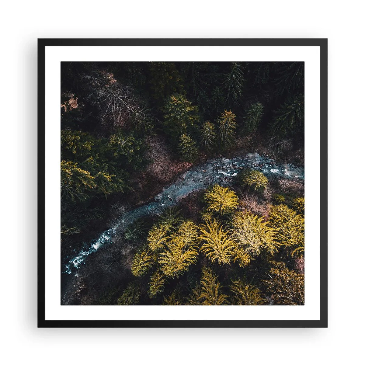 Affiche dans un cadre noir - Poster - De plus en plus vite - 60x60 cm