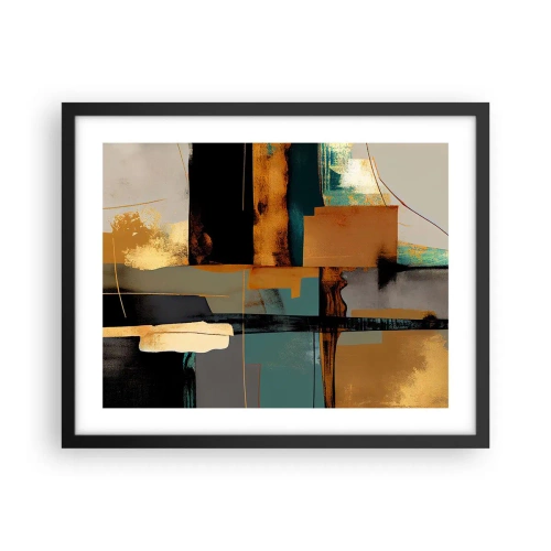 Affiche dans un cadre noir - Poster - Abstraction – lumière et ombre - 50x40 cm