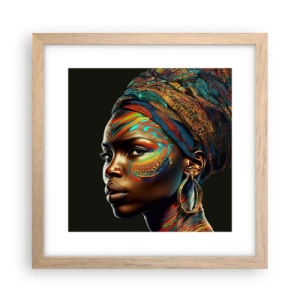 Affiche dans un chêne clair - Poster - reine africaine - 30x30 cm