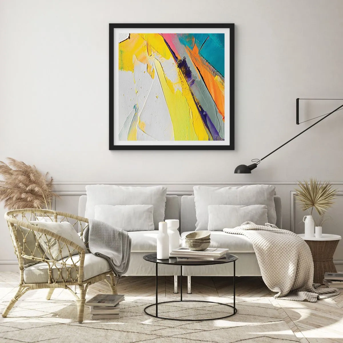 Affiche dans un cadre noir - Poster - Anatomie du monde - 40x40 cm