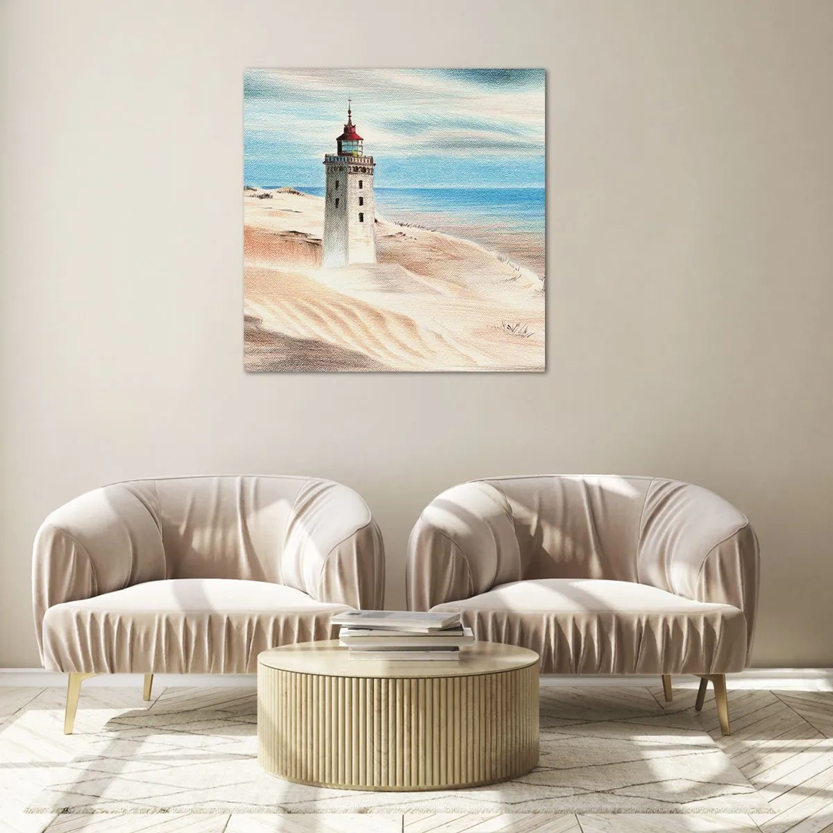 Impression sur verre - Image sur verre - Toujours regarder la mer - 50x50 cm