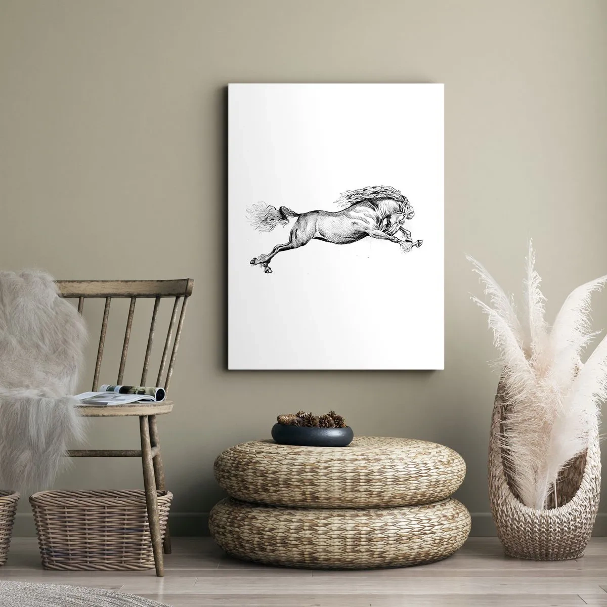 Impression sur toile - Image sur toile - Immortalisé au galop - 45x80 cm