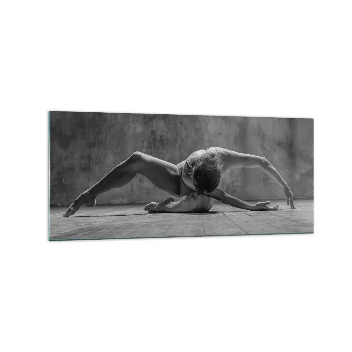 Impression sur verre - Image sur verre - Une danseuse dans une pose artistique - 120x50cm - Symétrie trouvée - Décoration murale moderne pour le salon et la chambre ARTTOR