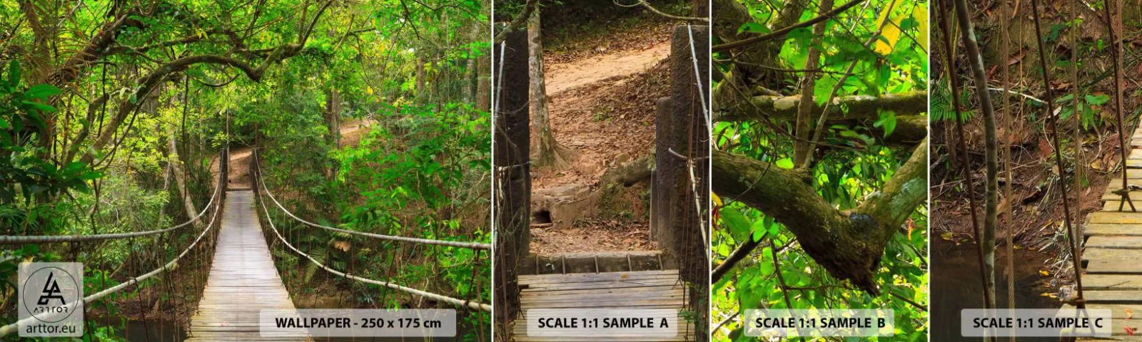 Échantillon de Papier Peint Autocollant Deluxe Sticker - Parce qu'il y a une plante grimpante dans le jardin - Paysage, Forêt, Nature - 100x30 cm