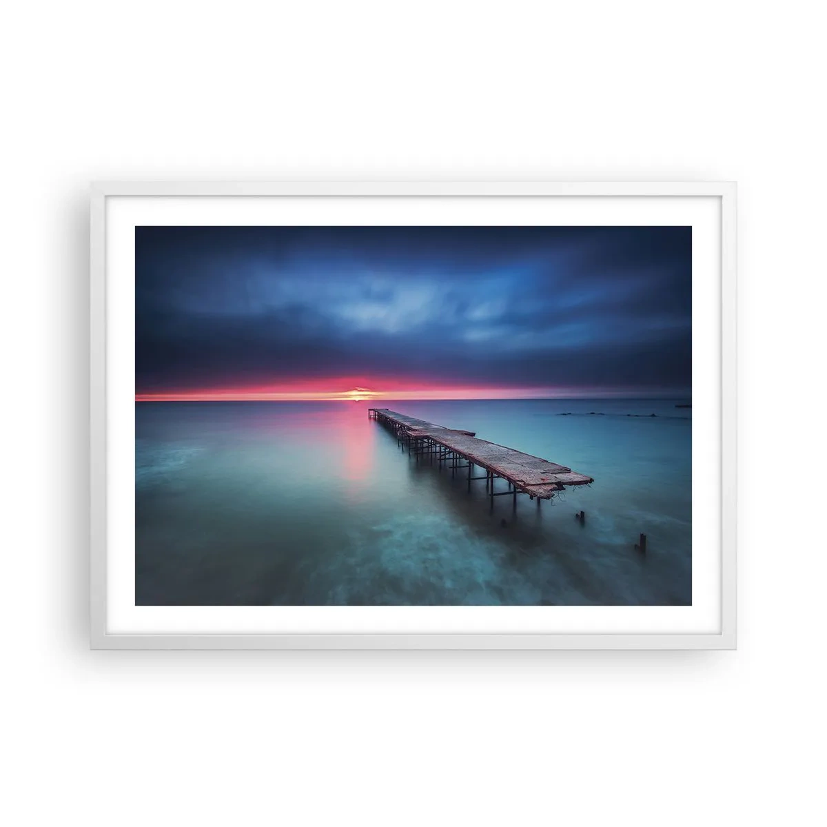 Affiche dans un cadre blanc - Poster - Entre le ciel et la terre - 70x50 cm