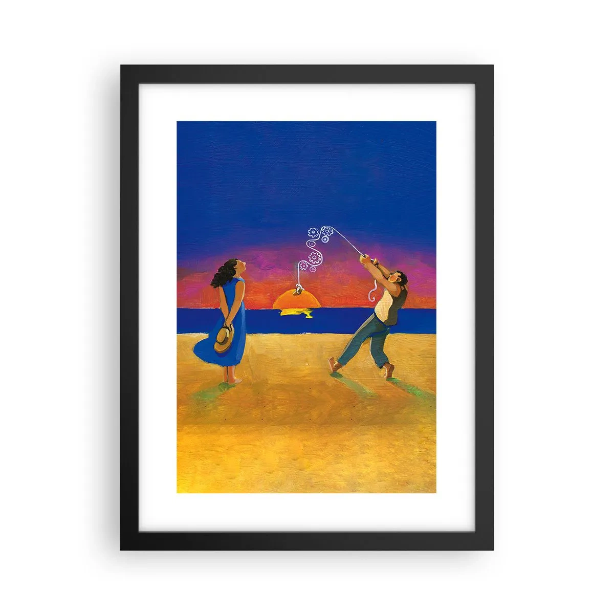 Affiche dans un cadre noir - Poster - Plus qu'une étoile dans le ciel - 30x40 cm