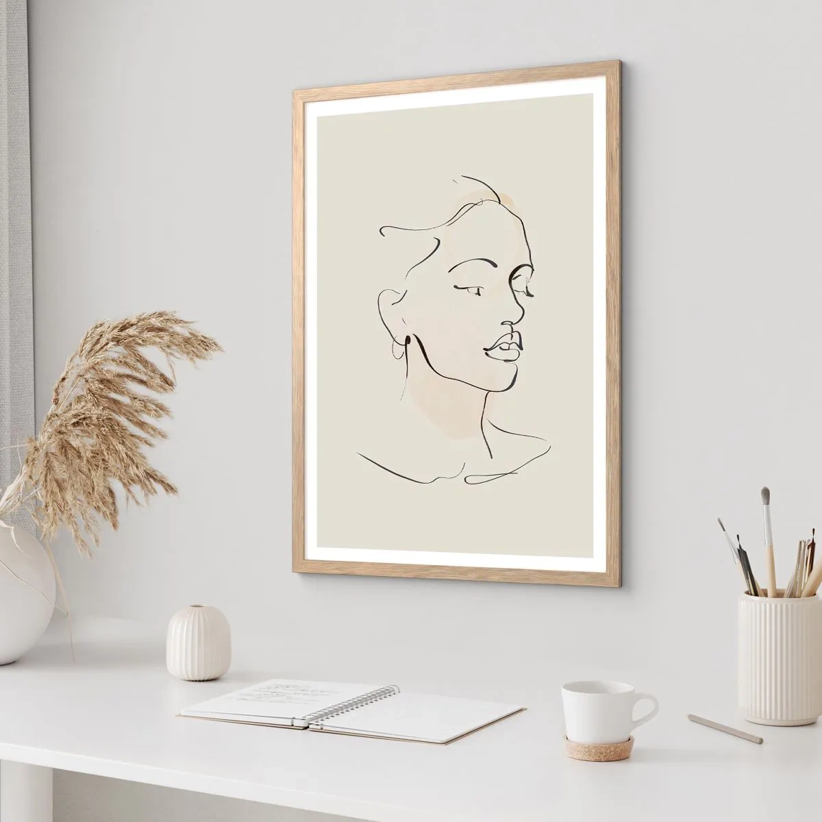 Affiche dans un chêne clair - Poster - Une ligne certaine - 30x40 cm