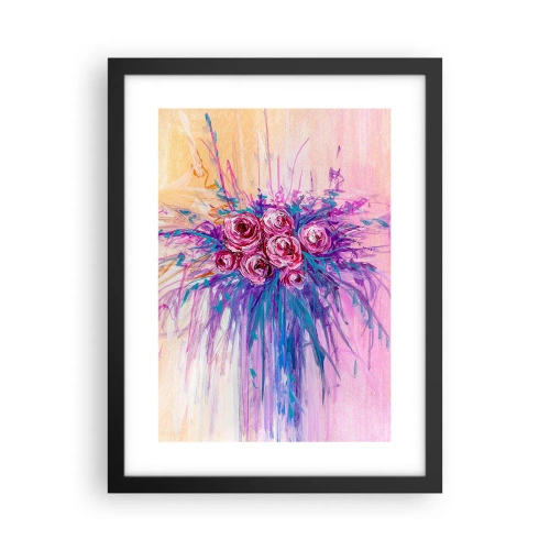 Affiche dans un cadre noir - Poster - Fontaine aux roses - 30x40 cm