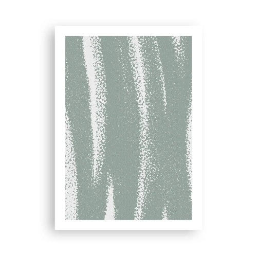 Affiche - Poster - Une composition minimaliste dans les tons de vert et de blanc - 50x70cm - Abstraction dans un climat hivernal - Décoration murale moderne pour le salon et la chambre ARTTOR