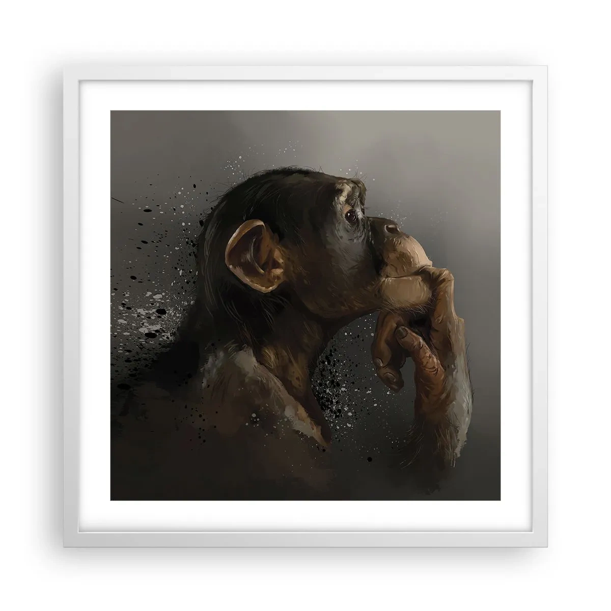 Affiche dans un cadre blanc - Poster - Certainement un penseur - 50x50 cm